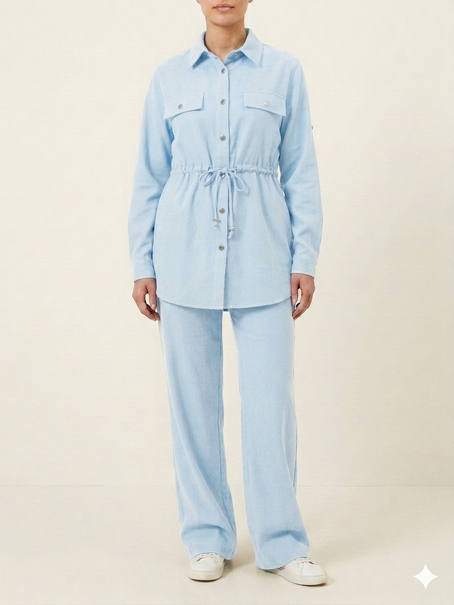 Safari Baby bleu linen Set
