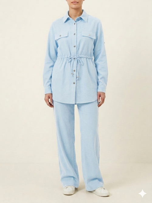Safari Baby bleu linen Set