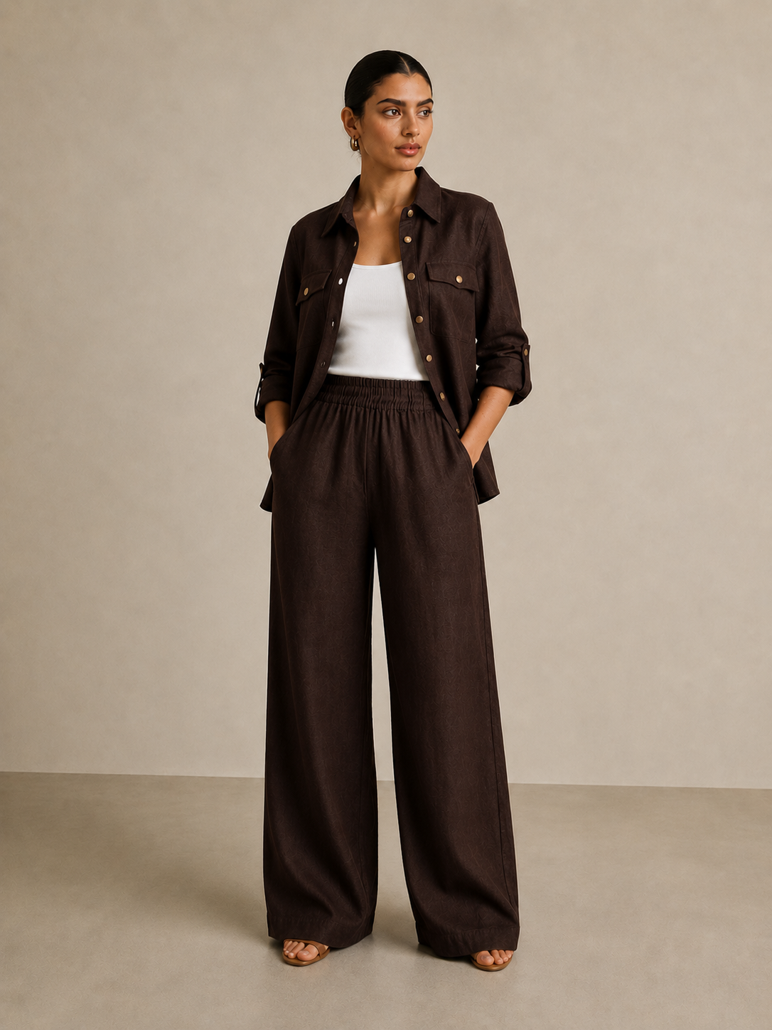 Safari brown linen Set