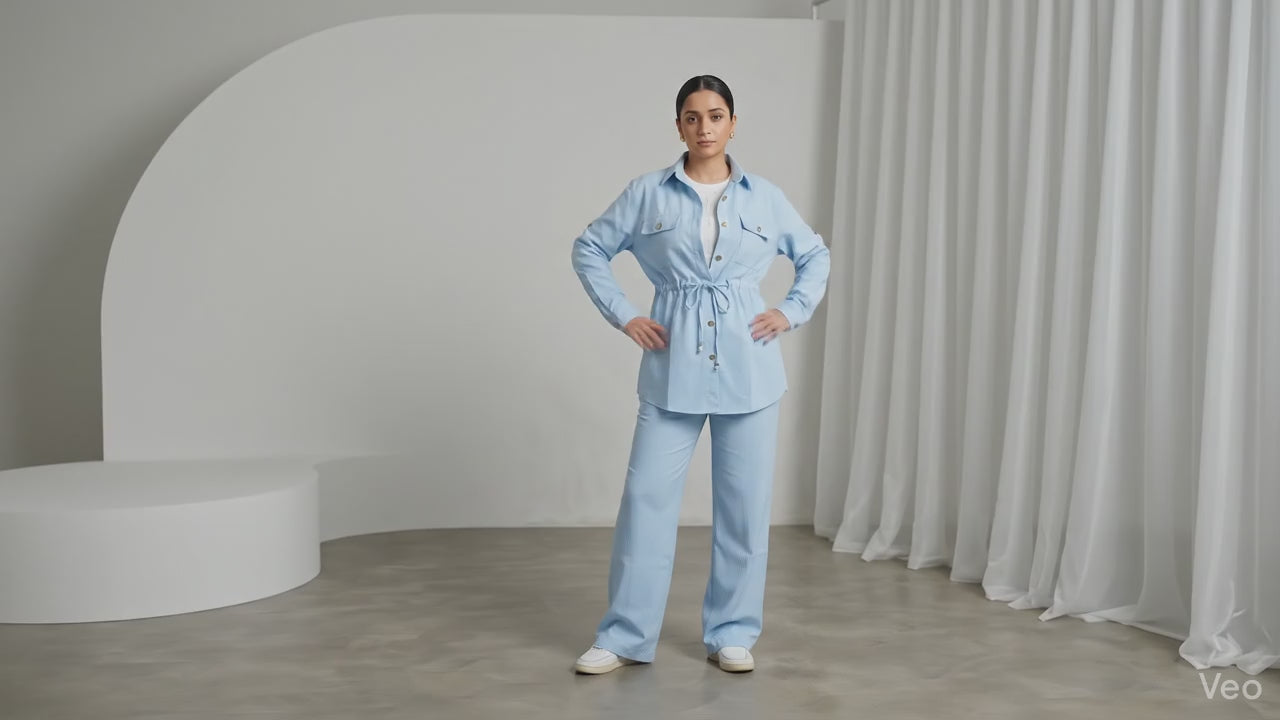Safari Baby bleu linen Set